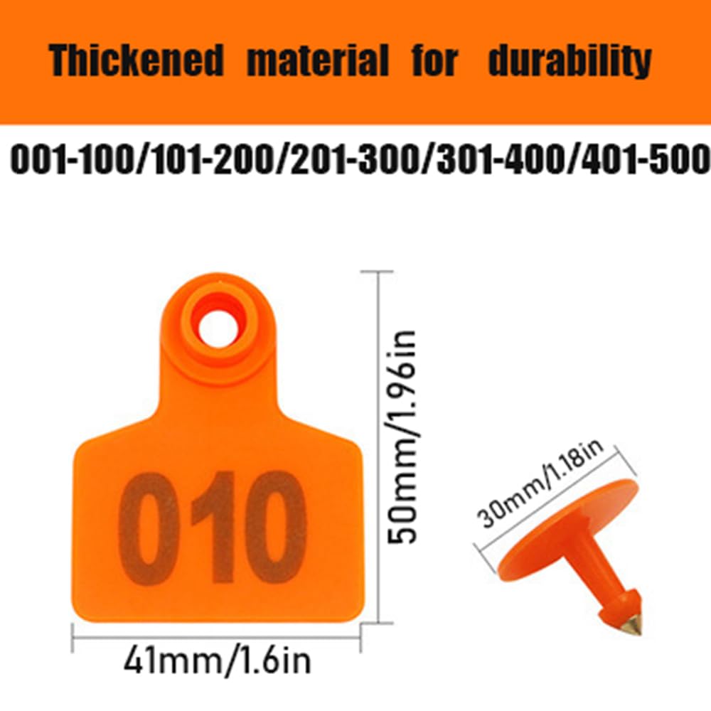 001-100/101-200/201-300/301-400/401-500 Numer Plastikowy zestaw do aplikacji uszu świńskich 101-200/201-300(Orange,201 300)