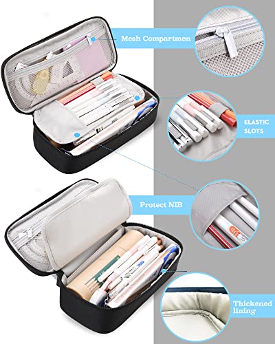 Image of YOKUMA Pencil Case,Large Capacity Pencil Pouch,Aesthetic Zipper Pencil Box, Back to School Supplies for College Student Teen Adults,Travel Essentials,Electronic Cable Organize
