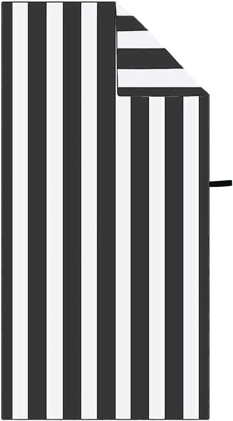 Lightweight Thin Microfiber Quick Dry Beach Towel | Sand Free,for Boys and Girls & Adults (Black,31"x63")