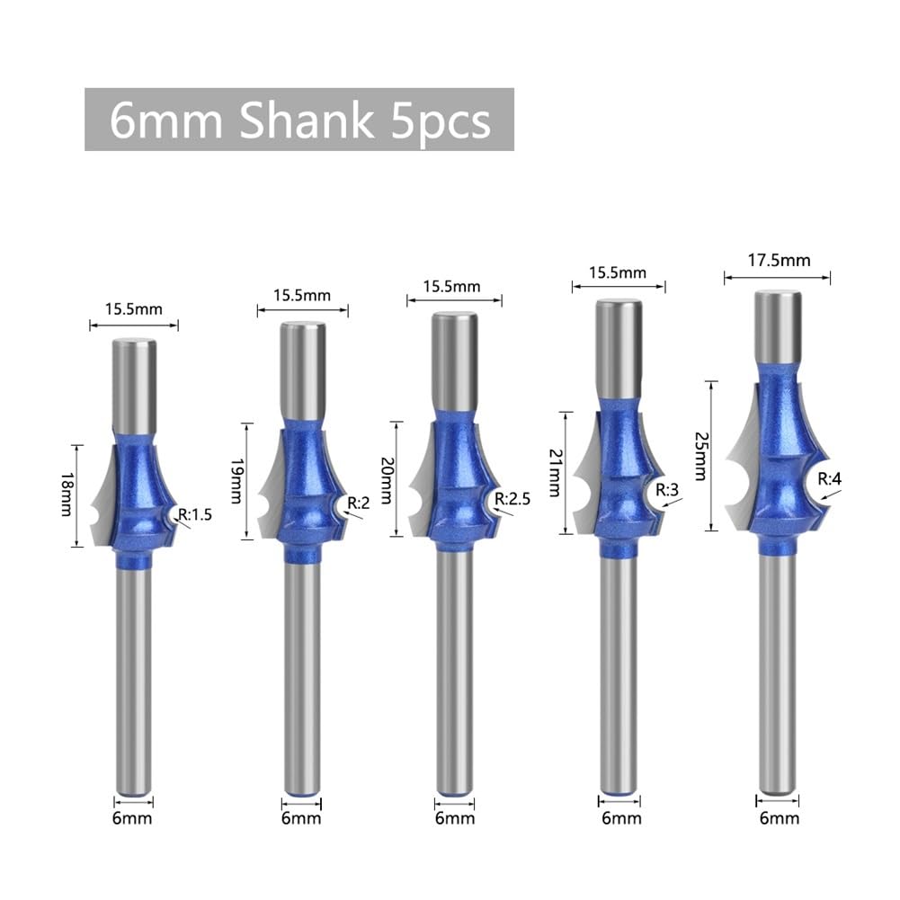 6mm 1/4 Shank Frez do rysowania węglików spiekanych Wysokiej jakości zestaw bitów wolframowych do frezu do obróbki drewna(No bearing 6mm)