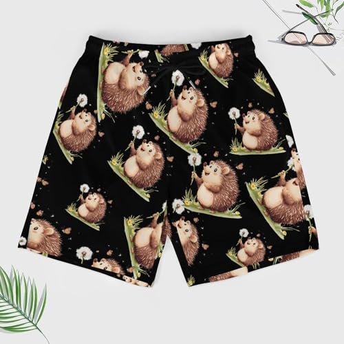 Hedgehog Mens Swim Trunks Quick Dry Beach Board Shorts with Pockets4