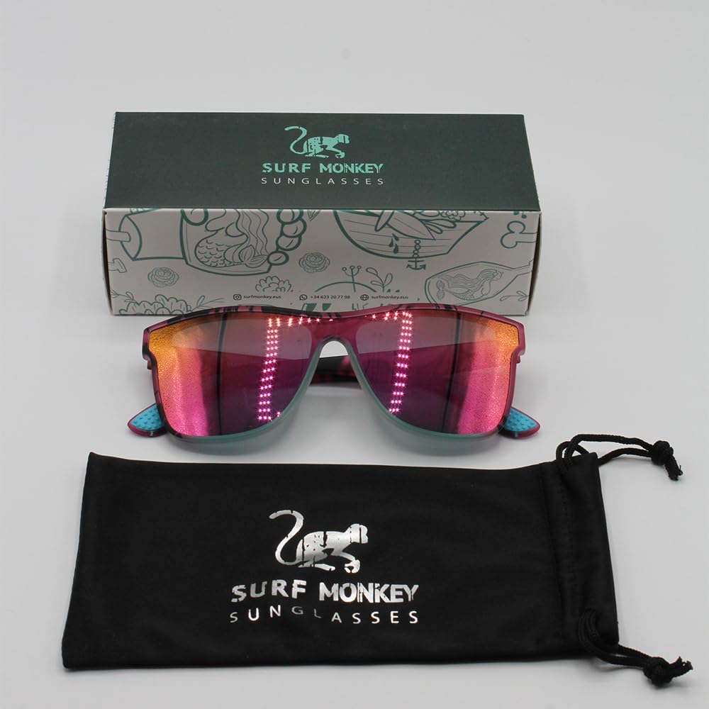 Surf Monkey Polarisierte Sonnenbrille für Damen und Herren, UV400, BPA-frei