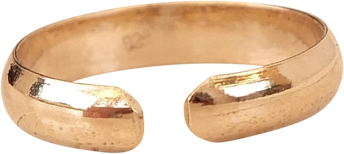 Handmade Gold Plain Band Adjustable Toe Ring, Yellow Gold Plated over Sterling Silver, Classic Dainty Open Toe, Pinky or Knuckle Rings for Women, By MiYa Jewelry Creations - Image 4
