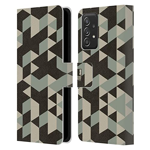 Housse en cuir Samsung A53 5G élégante à motif géométrique marron