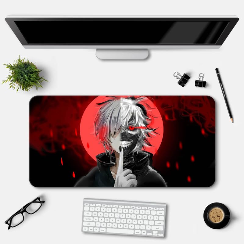 LAMRON Tokyo Ghoul Red Black Art Desk Mat | Deskpad | Mouse Pad | Laptop Mat for Work from Home | Gaming Anime Art Mouse Pad | Computer Table Mat | Deskpad for Office Table 11 x 23 Inch (B0CHSH2M12) Amazon Price History, Amazon Price Tracker