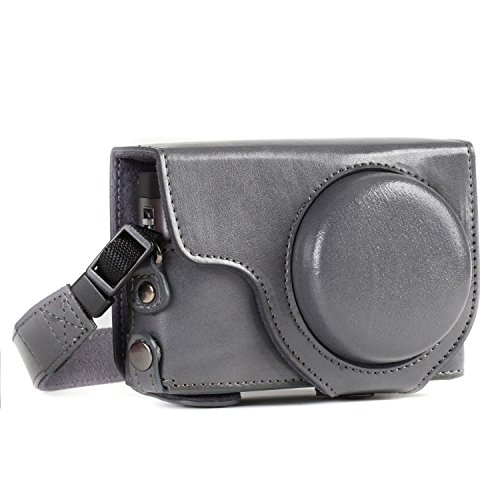 Funda de cuero MegaGear para cámara Panasonic Lumix gris miniatura 1