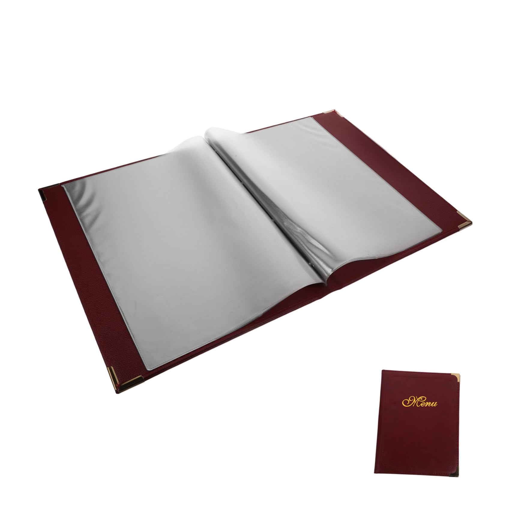 Porta Menú de Cuero A4 para Restaurante y Hotel, Carpeta Diseño Simple y Uso Conveniente para Mostrar y Sujetar Contenido del Menú