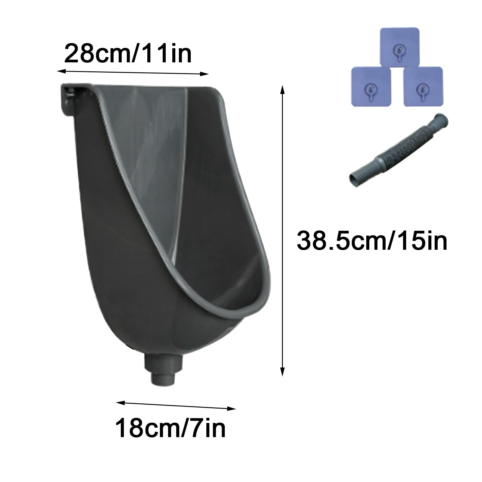 Orinales Masculinos, Orinal Adulto, Cuenta con un Filtro Anti Clogging (Antiatascos) es de Fácil Instalación (No Requiere Perforaciones)(Black)
