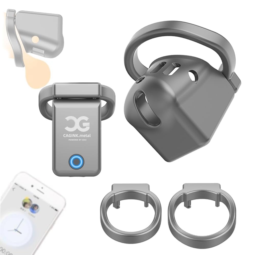 Kuaecr Peniskäfig APP Elektrischer Schock Chastity Cage für Male Mit 2 Penisringe Metall Keuschheitskäfig Peniskäfig Sexspielzeug SM Fetisch Extrem Penis Bondage Unterstützt Bluetooth-Timer-Sperre