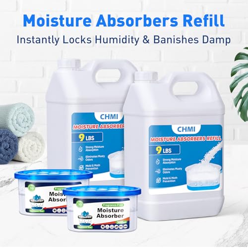 Image of CHMI Moisture Absorber Refill Beads (18 LBS) - Universal Calcium Chloride Refills for Dehumidifier Buckets - High-Capacity Odor Eliminator for Basements, Closets, RVs & Laundry Rooms - Fragrance Free.