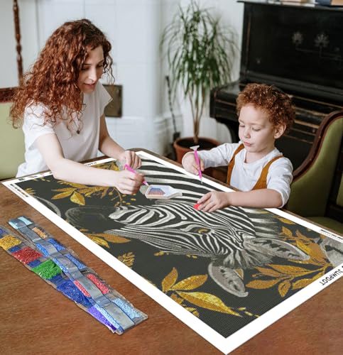 Cuadro de cebra 5D Jumpdot de 70x40 cm para relajarse y decorar paredes grandes 2