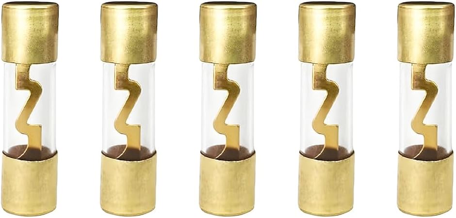 5PCS 60A Car AGU Fuse, Gold Plated Glass Vehicle Audio Stereo System Fuse Kit, Automotive Inline Audio Amplifier Power Protection Accessories, Universal for SUV Truck Sedan
