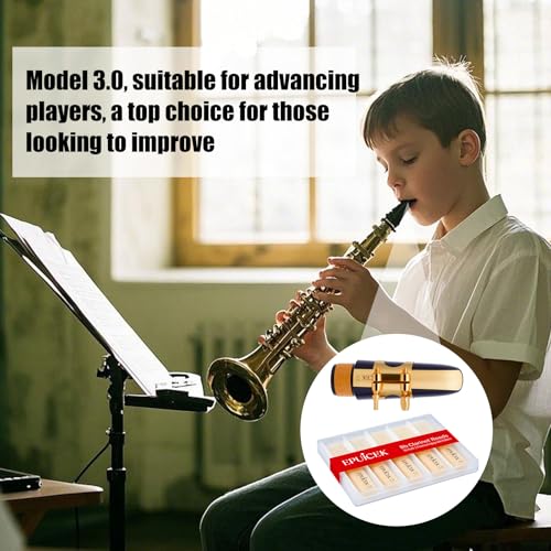 EPUICEK 10 Pack Bb Clarinet Reeds 3.0 Strength for Beginner and Player, Thinner Reed Tip & Unfiled Cut for Easy Play, Traditional Bb Clarinet Reeds with Plastic Case