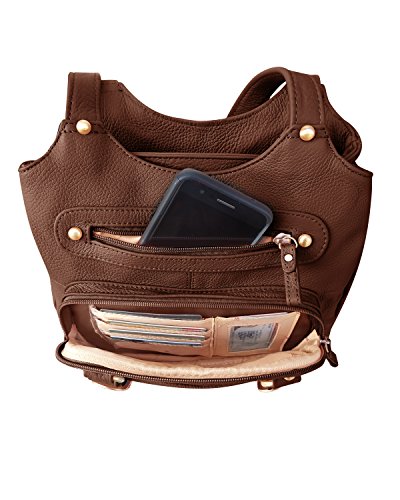 Roma Leathers Gun Concealment Purse - Cowhide Leather - Brown2