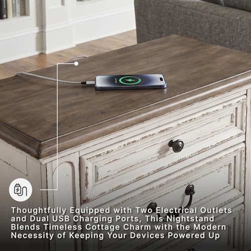 Signature Design by Ashley 3 Drawer Nightstand with Charging Station - image 4