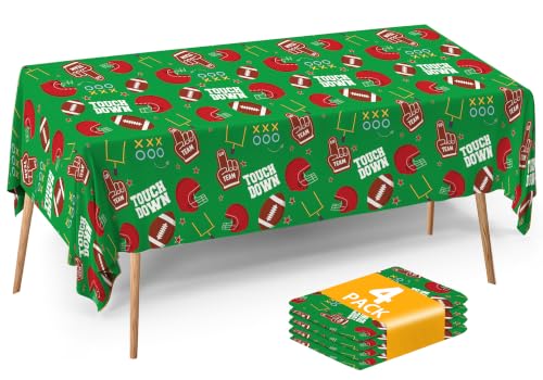Image of Football Tablecloth 4 Pack Super Bowl Party Supplies Game Day Decor