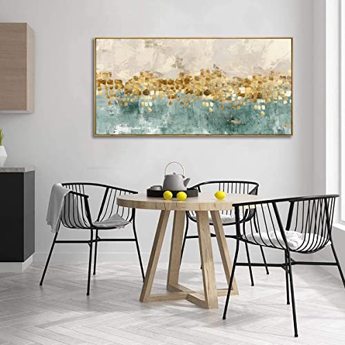 Abstract Wall Art Canvas Paintings Blue Yellow Fantasy Modern Large Framed Artwork Decor for Living Room Bedroom Office Painting Home Decor 30"x60"