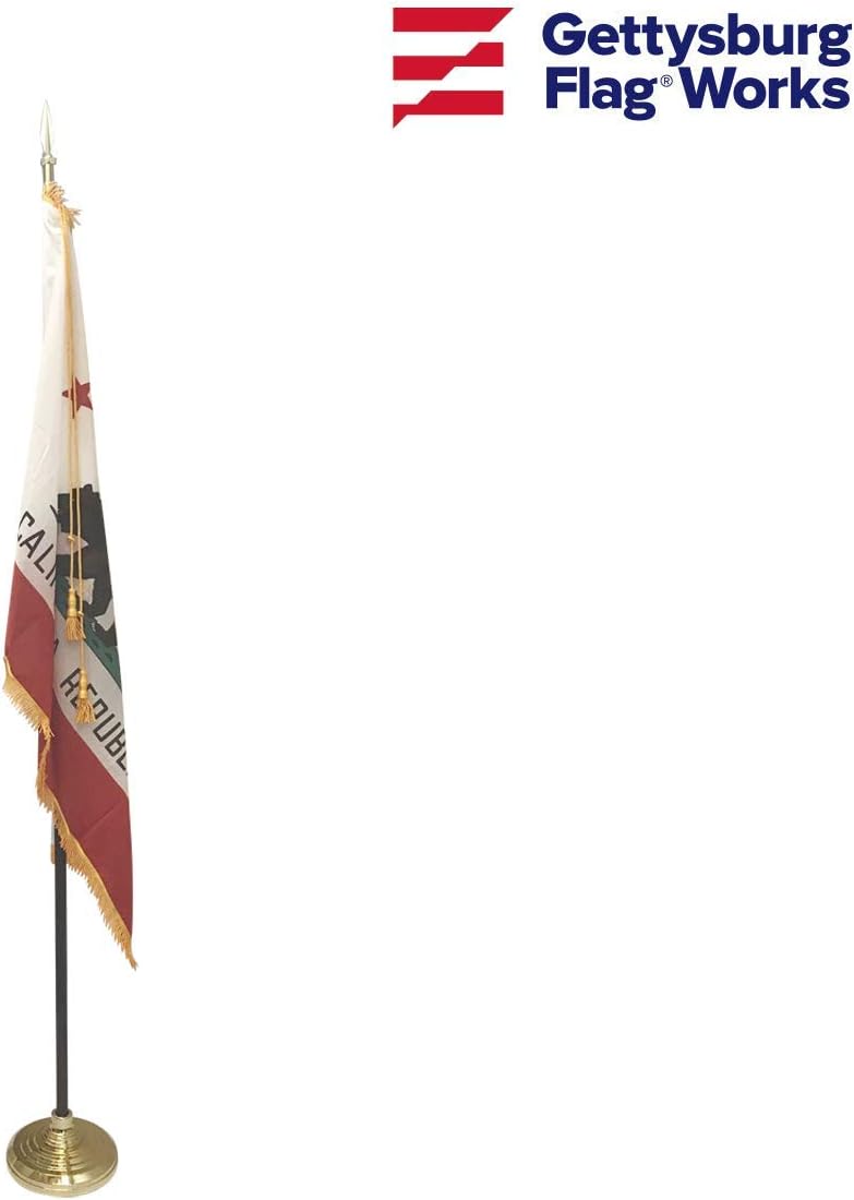 3x5' California State Indoor Flag Set with 3x5' United States Indoor Flag Set - Complete Sets for Display!