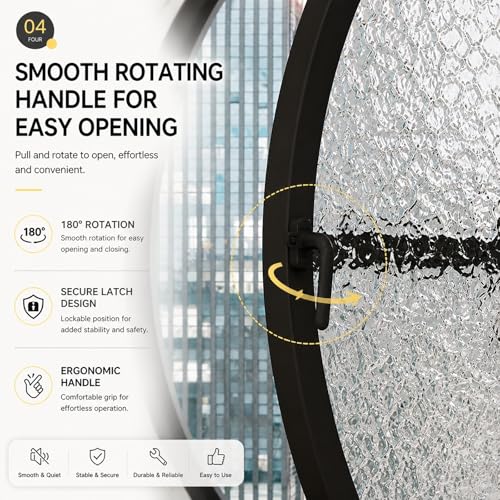 Ventana pivotante redonda con giro 360 grados para ventilación total de cocinas 8