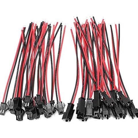 D-Orange 20 Pairs JST Connector Wires 2 Pin Male Female JST Plug Connectors 24AWG JST SM Plug with 100mm Electrical Wires Cables for LED Light Lamp Strip Cover
