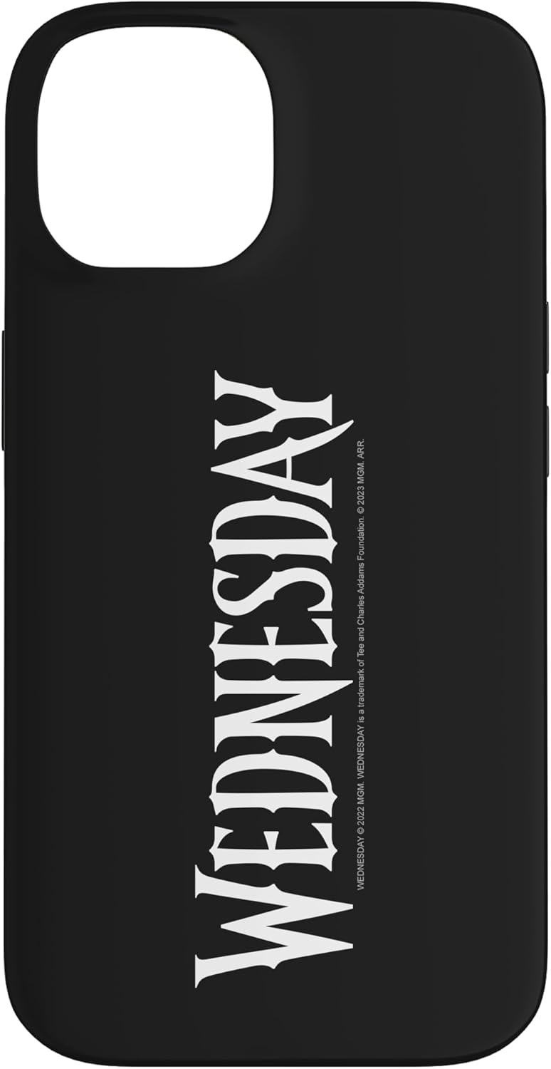 iPhone XR Wednesday TV Show Original Black & White Text Logo Case