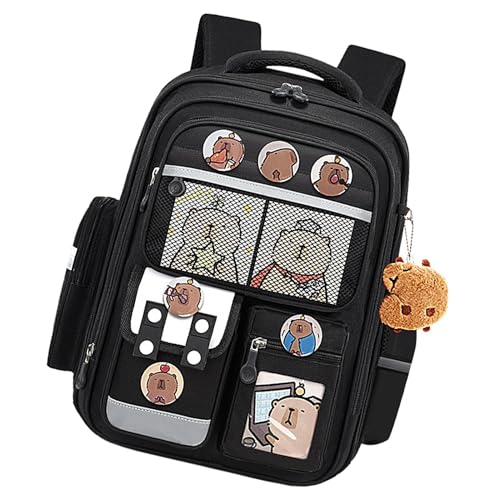 Sac à dos Capybara pour l'école : grand cartable 30x20x41 cm pour enfants et voyages scolaires