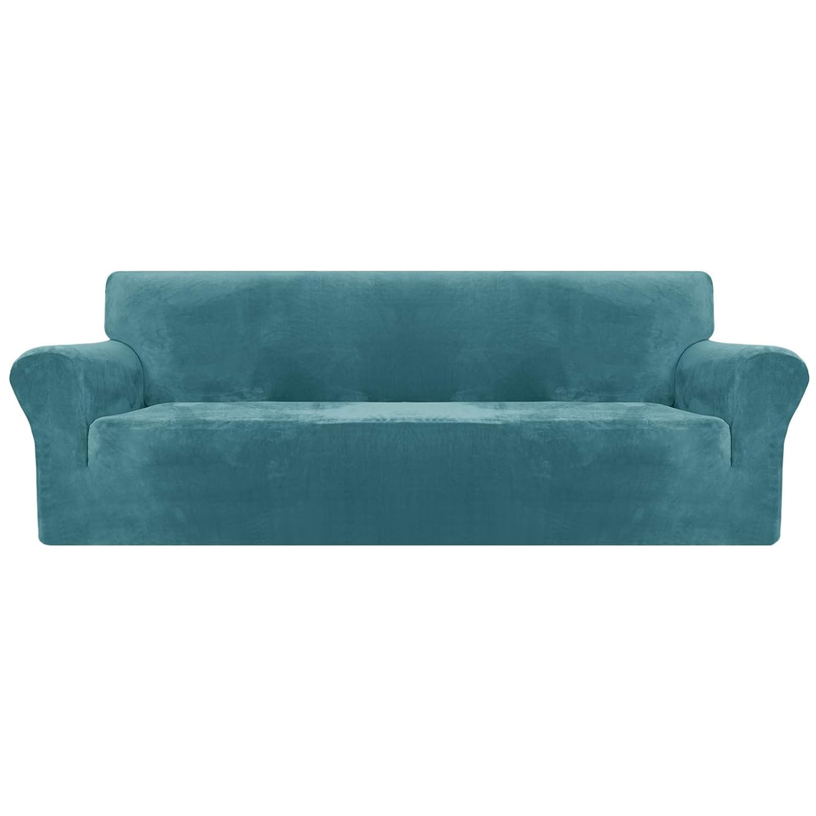 XINEAGE 1 Piece Velvet Couch Covers for 3 Cushion Couch High Stretch Sofa Cover for Pets Dogs Anti Slip Extra Large Sofa Slipcovers Furniture Protector (4 Seater, Peacock Blue)