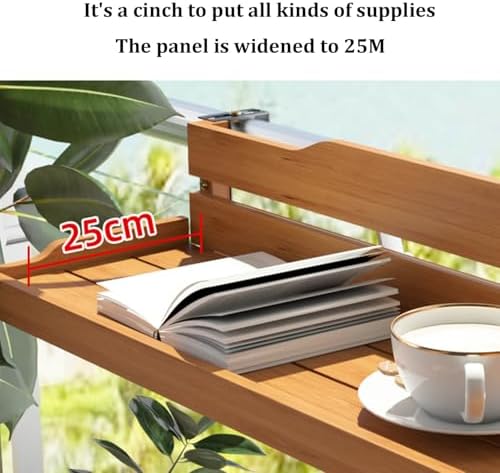 Adjustable Wall-Mounted Balcony Table All-Weather Folding Deck Railing Side Table Space-Saving Outdoor Floating Desk Ideal for Home Office & Small Spaces
