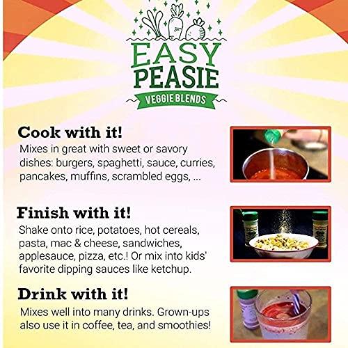 Easy Peasie Vegetable Powder Blend For Kids And Picky Eaters, Non-Gmo Dried Ground Veggie Sprinkles For Meals And Smoothies | Beets, Peas, Carrots, Squash (Red, 2Oz) #TOP5