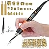 Preciva Threaded Inserts Set, 300Pcs Heat Set Inserts with M2 M3 M4 M5 M6 M8 Insert-Tip, 100W Digital Soldering Iron, Holder and Tweezer, for 3D Printer Parts or Plastic Parts