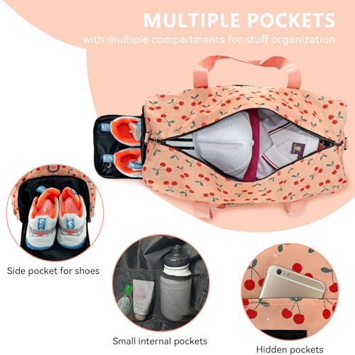 Goloni Cute Duffle Bag for Women, Gym Bag with Shoe Compartment, Lightweight Weekend Travel Duffel Bag,Overnight Bag with Wet Pocket2