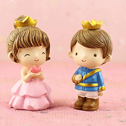 2 Pcs Prince Princess Doll Figures, Mini Prince Princess Figure Collection Playset Toys, Cupcake Topper, Cake Toppers, Cake Decoration, 3.15\" Tall