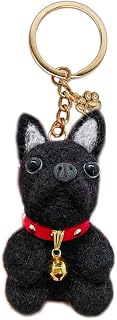 Handmade Pug Keychain for Dog Lovers - Ugly-Cute 3D Wool Felt Bag & Car Charm, Unique Gift for Pug Moms Dads