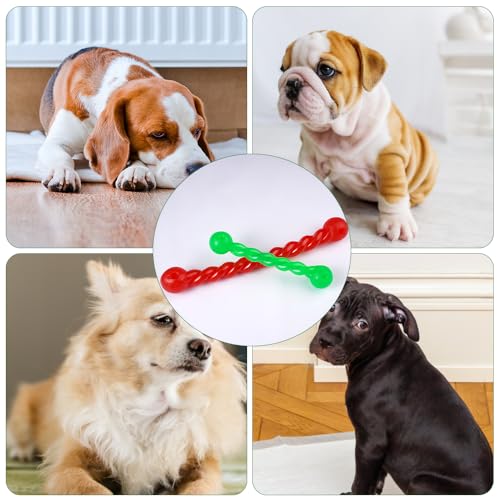 Orixo 2 Stück Hundespielzeug Für Zähne, Kauspielzeug Hund Unzerstörbar, Hundespielzeug Gummi, Gummi Spirale Kauknochen, Zahnungsstab Für Hunde, für Zähne Reinigen und Zahnfleisch Massieren (20/30cm)