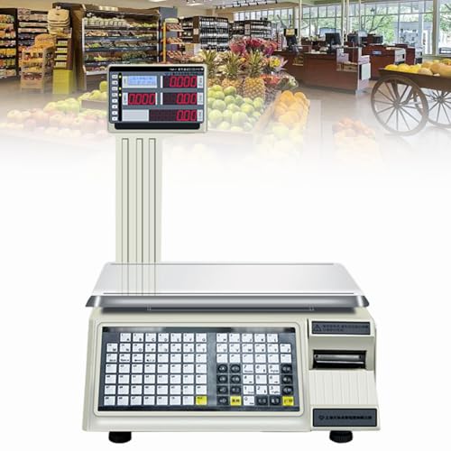 YXYLJOZ Balanza electrónica con código de Barras y Caja registradora, balanza electrónica para impresión de Etiquetas de código de Barras