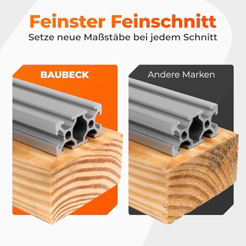 BAUBECK Kreissägeblatt 165 x 20 mm inkl. 16mm Adapter – 56 Zähne, 1,5 mm Schnittbreite für Holz & Alu… – Ansicht 6