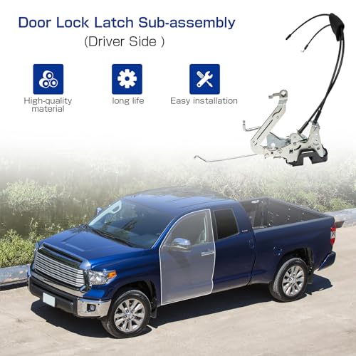 Image of Door Lock Latch Assembly Strong and Durable Front Left Lock Assembly Compatible with Toyota Sequoia 2001-2007 and Tundra Double CAB 2005-2006, Driver Side Replacement for #69304-0C010