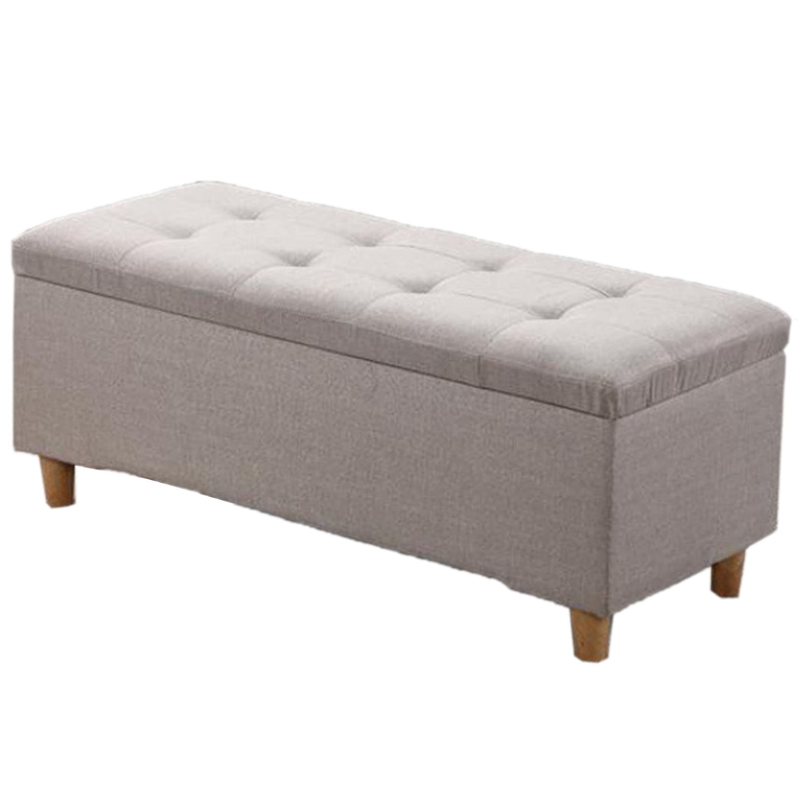 GHFXSCV Multifunctional Storage with Hinged Lid, Stylish Footrest for Living Room & Bedroom, Space-Saving Storage Stool for Hallway, 60x40x40 cm