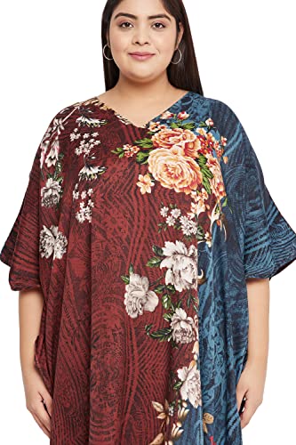 Image of Oussum Women Plus Size Kaftan Kimono Loose Maxi summer dresses for women Beach 3 /4 Sleeve Casual lounge dress Boho