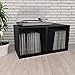 vidaXL Vinyl Aufbewahrungsbox mit 2 Fächern Box Aufbewahrung Kasten LP Schallplatten Sammlung Regal Transportbox Schwarz 71x34x36cm Spanplatte