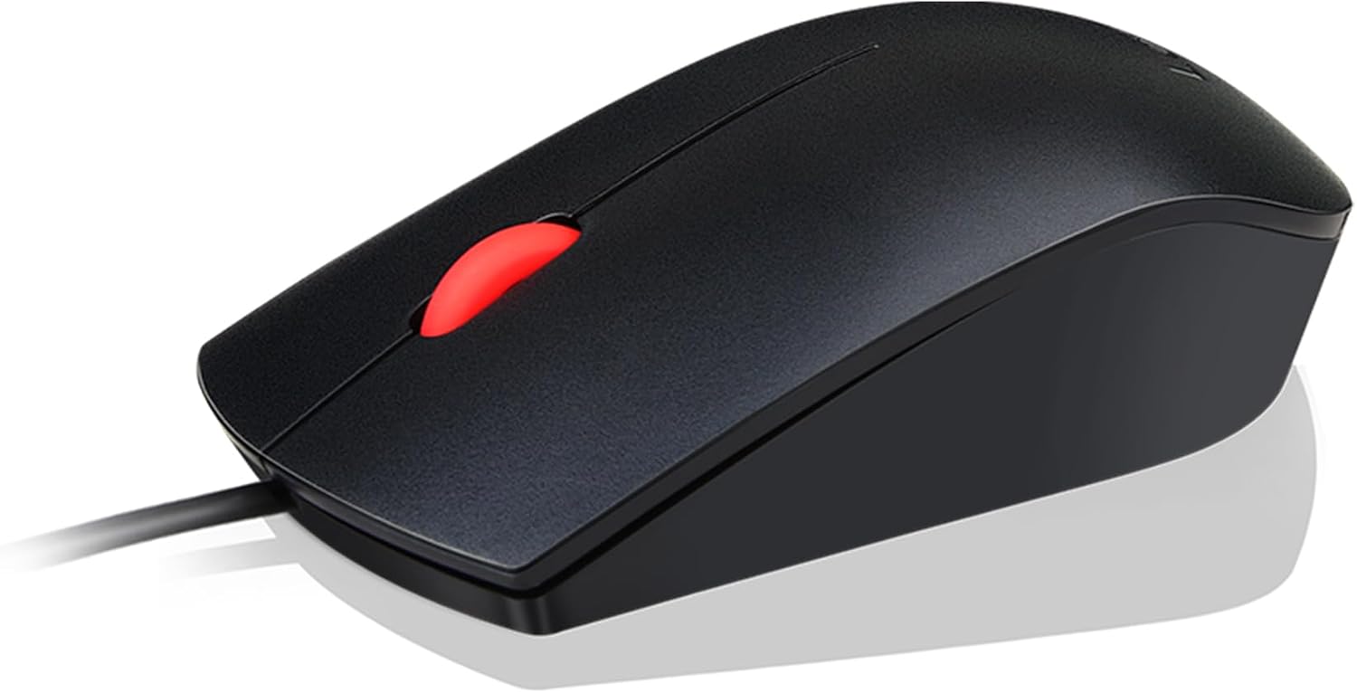 Lenovo 5266214 Essential Fare, 3 Düğmeli, Kablolu USB, Siyah
