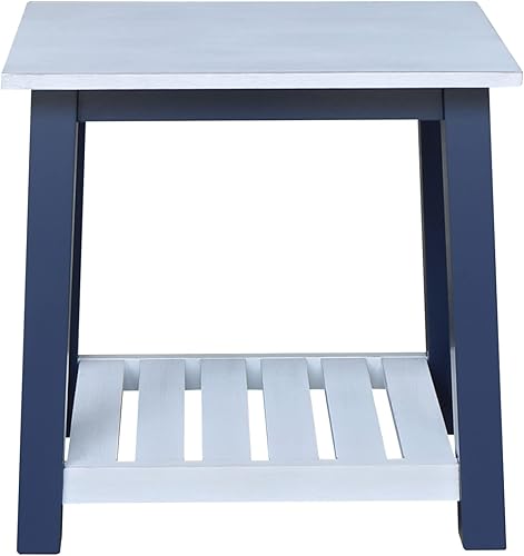 Miniatura 4 de IC International Concepts Mesa auxiliar, azultiza envejecida