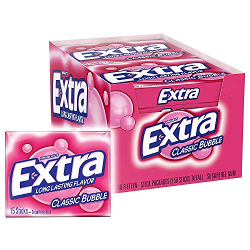 Extra Classic Bubble Gum pour garder une haleine fraîche au bureau et en voiture