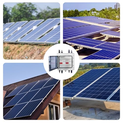 HENYEER Überspannungsschutz PV, DC 40 A/1000 V Trennschalter, Blitzschutzschalter (2 in 2 Out), Solar-PV-Anschlussbox, IP65 wasserdicht