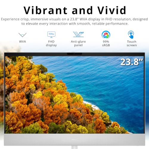 Image of Dell 23.8 inch FHD Touchscreen All-in-One Desktop, Intel Core Ultra 7-355, 64GB DDR5, 3TB Storage (2TB SSD+1TB Docking Station), Intel Graphics, Copilot+ PC, Wireless Keyboard & Mouse, Win 11 Pro, White