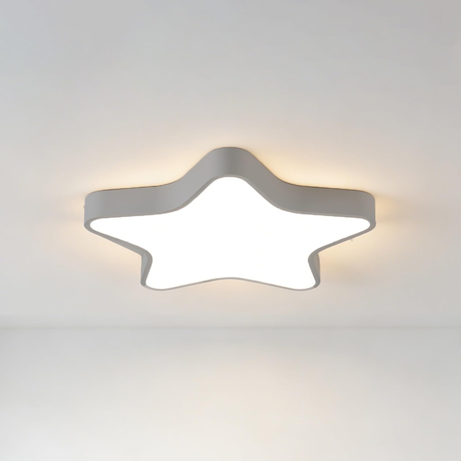 24W LED Ceiling Light, Dimming Modern Star-Shaped Lamp Acrylic Panel Lighting Fixture for Kitchen, Foyer, Bedroom, Corridor, Dining Room, Study(Grey,13.8in/35cm)