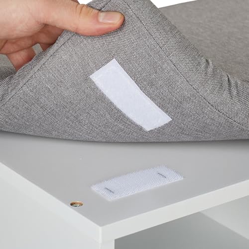 Relaxdays Banco Zapatero con Asiento, 9 Cajones, Tapizado, Pasillo o Entrada, Descalzadora, 48x78,5x30 cm, Blanco/Gris - imagen 6