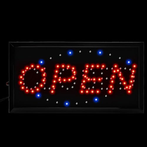 Miniatura 10 de Señal LED abierta decoración para tienda de negocios Mart tienda bar café ahora abierto señal interruptor de encendidoapagado + cadena (19 pulgadas