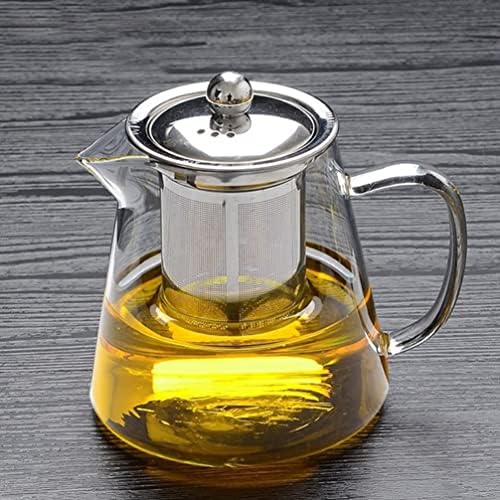 Hemoton Glass Teapot ml for One with Heat Resistant Stainless Steel Infuser Tea and Coffee