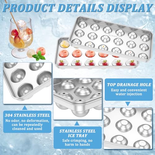 Molde para bolas de hielo redondas de acero inoxidable miniatura 4
